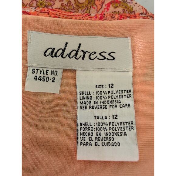 Y2K Floral Paisley Bow Front Chiffon Midi‎ Dress Flutter Sleeve 12 Fairy Grunge - Picture 6 of 7